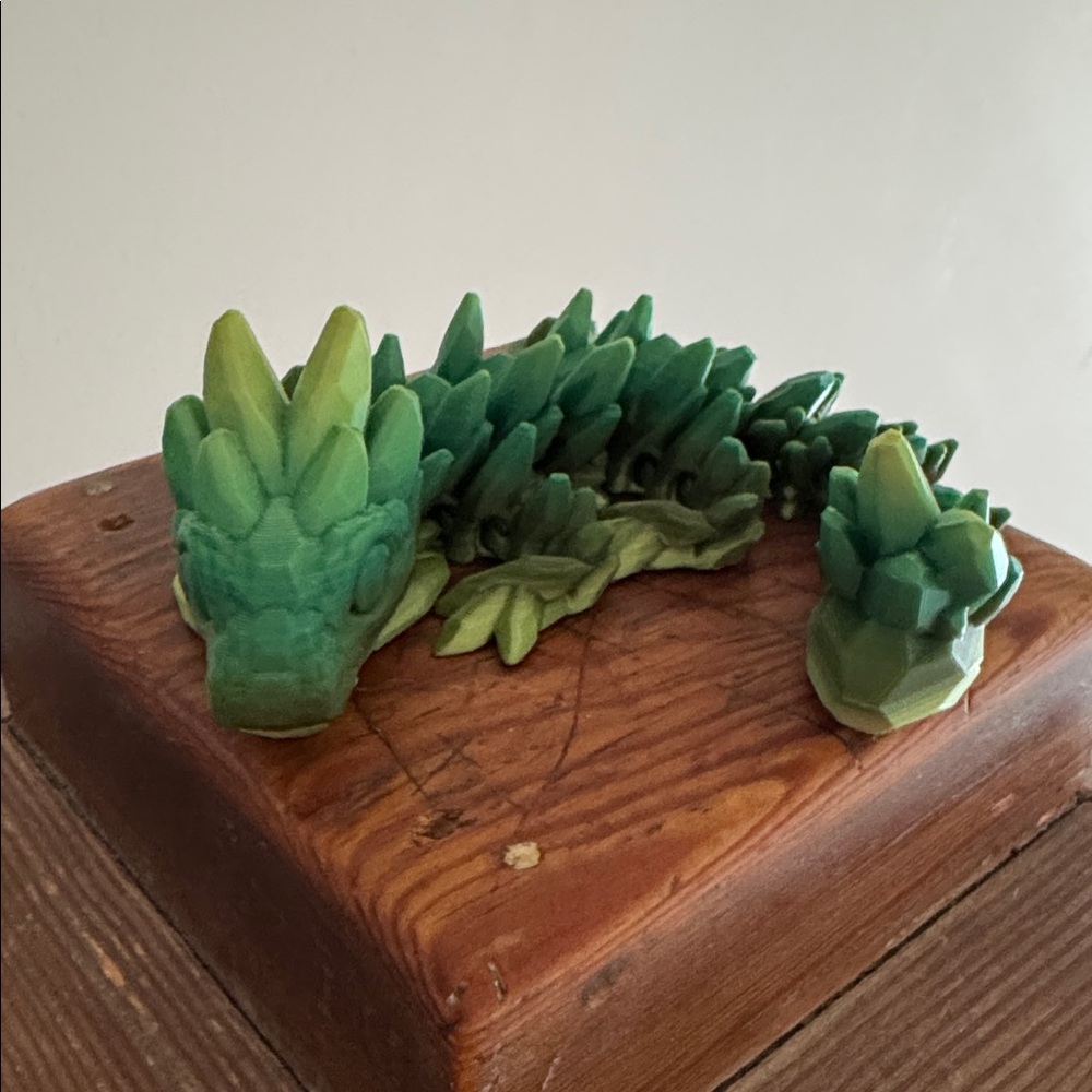 3D Printed Green Dragon Fidget Toy
